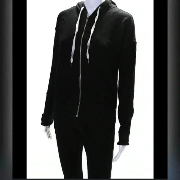 N:Philanthropy Womens Distressed Black Hooded Sweater Size M - Picture 2 of 4